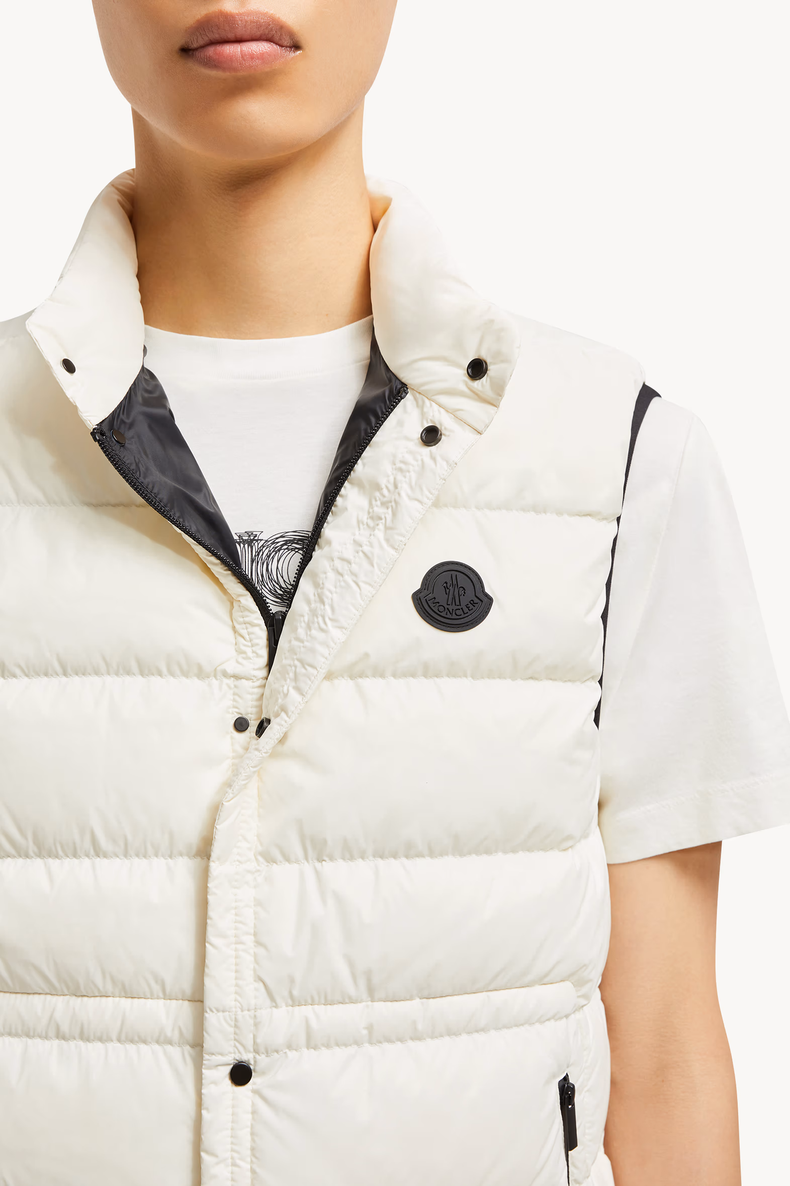 Chaleco plumífero Plaret Hombre Blanco Marfil Moncler 7